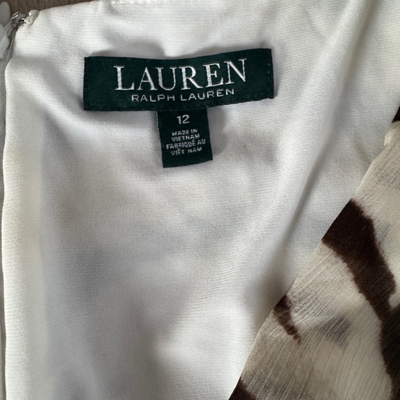 Lauren Ralph Lauren Zebra Print Wrap Midi Dress Quiet Luxury Old Money Preppy - Picture 3 of 9